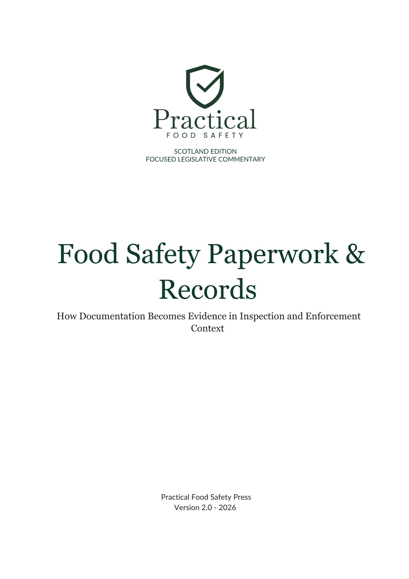 Cover image for Food Safety Paperwork & Records