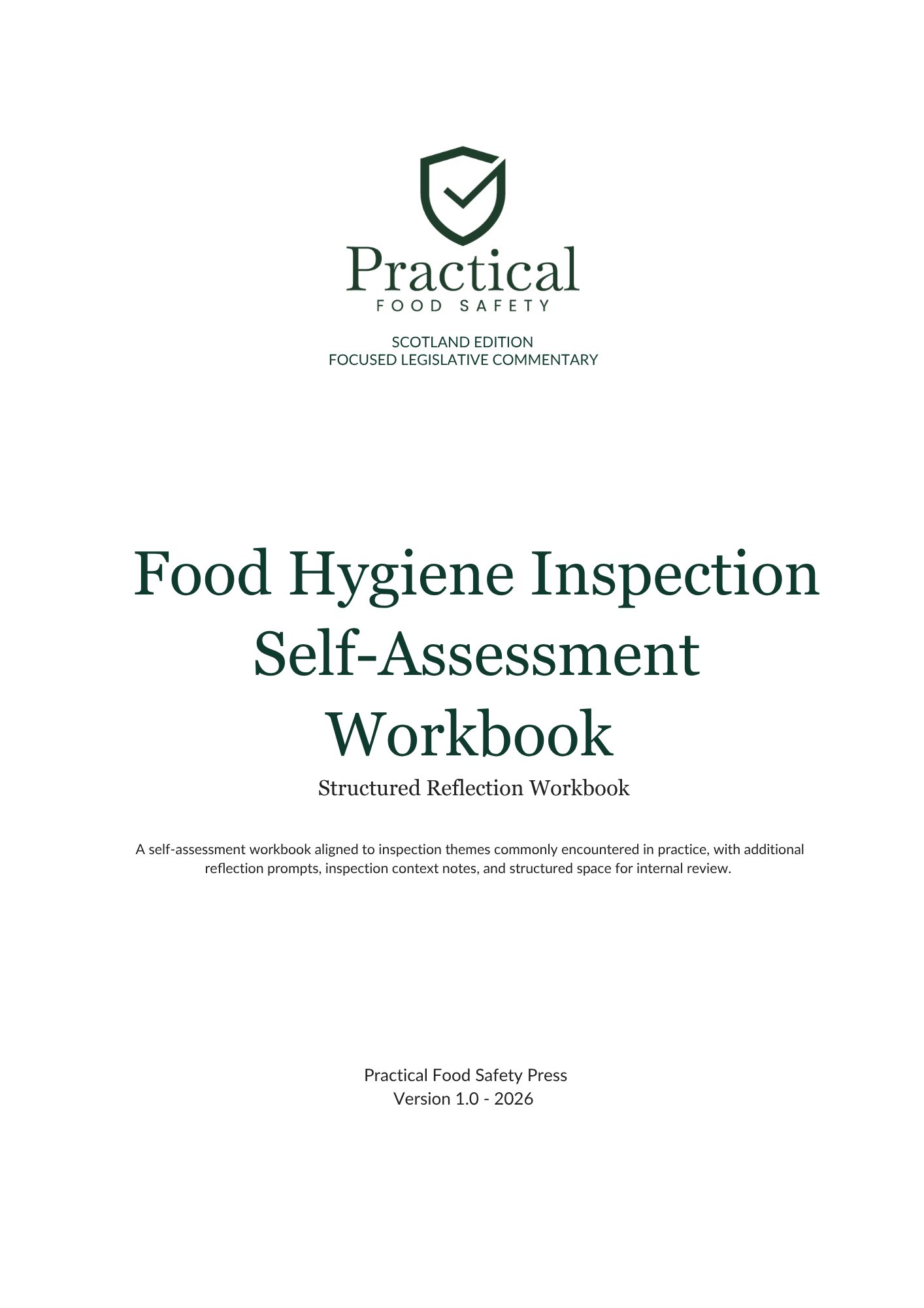 Food Hygiene Inspection Self-Assessment Workbook (Scotland) cover