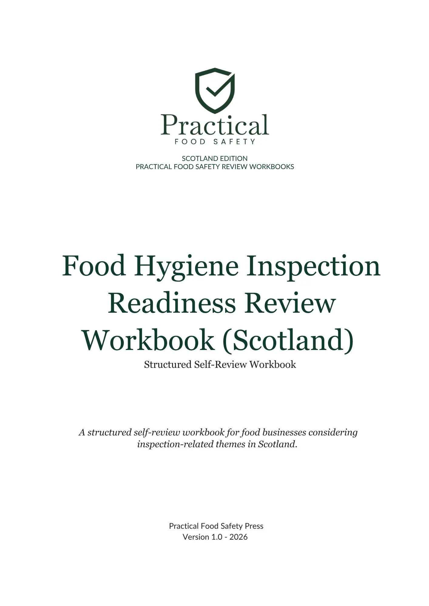 Cover image for Food Hygiene Inspection Readiness Review Workbook